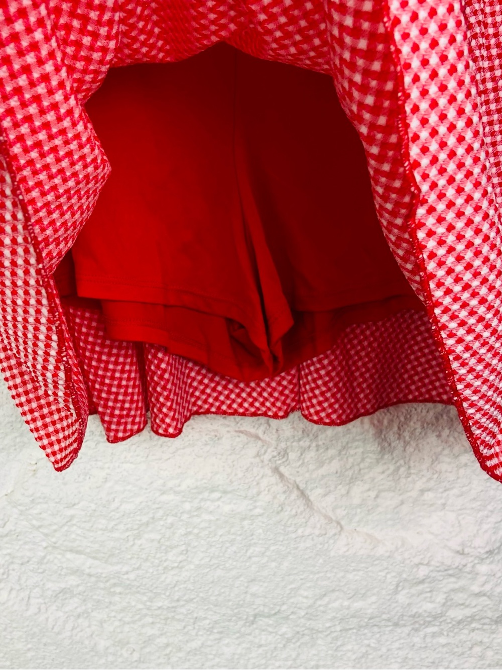 NWOT wild fable Red Gingham plaid stretch Skort size large - Picture 5 of 10